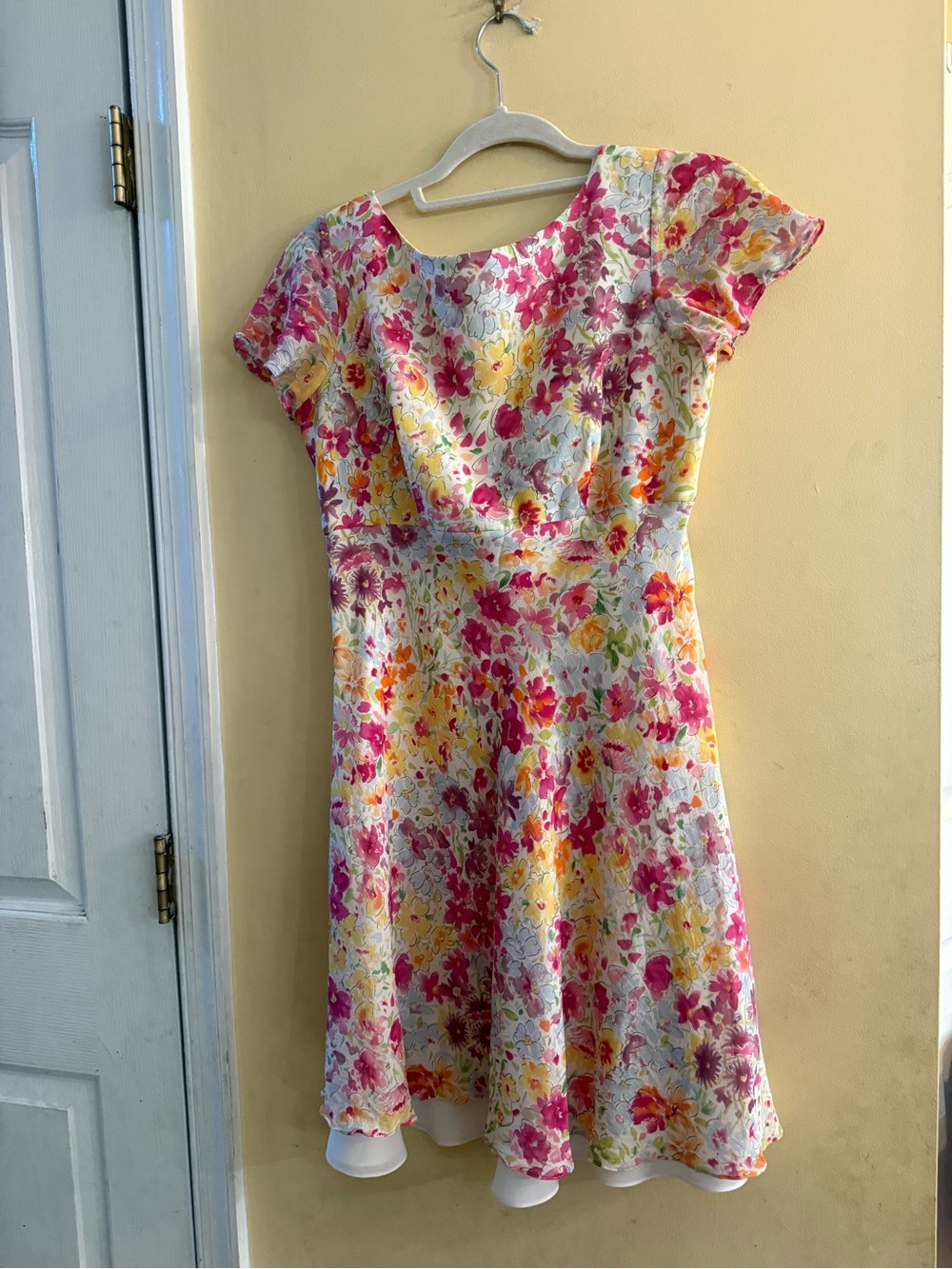 Kay Unger Vintage Floral Silk Dress, size 8